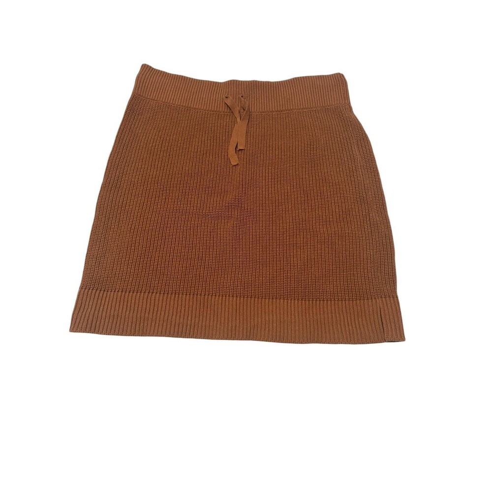 Anthropologie 525 Medium Burnt Orange Women's Elastic Waist‎ Knit Skirt #O9-1